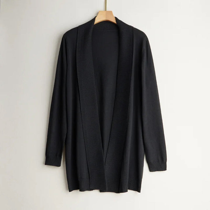 Mune | Women's Cashmere Cardigan with Open Front and Long Sleeves