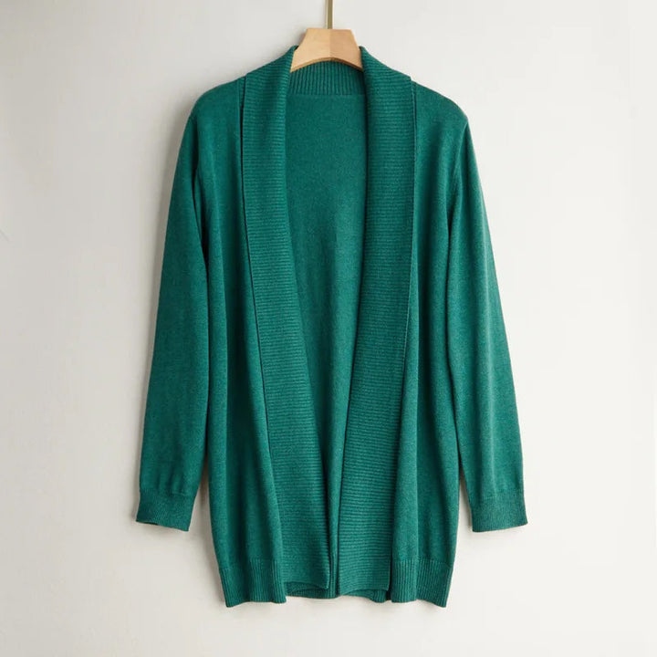 Mune | Women's Cashmere Cardigan with Open Front and Long Sleeves