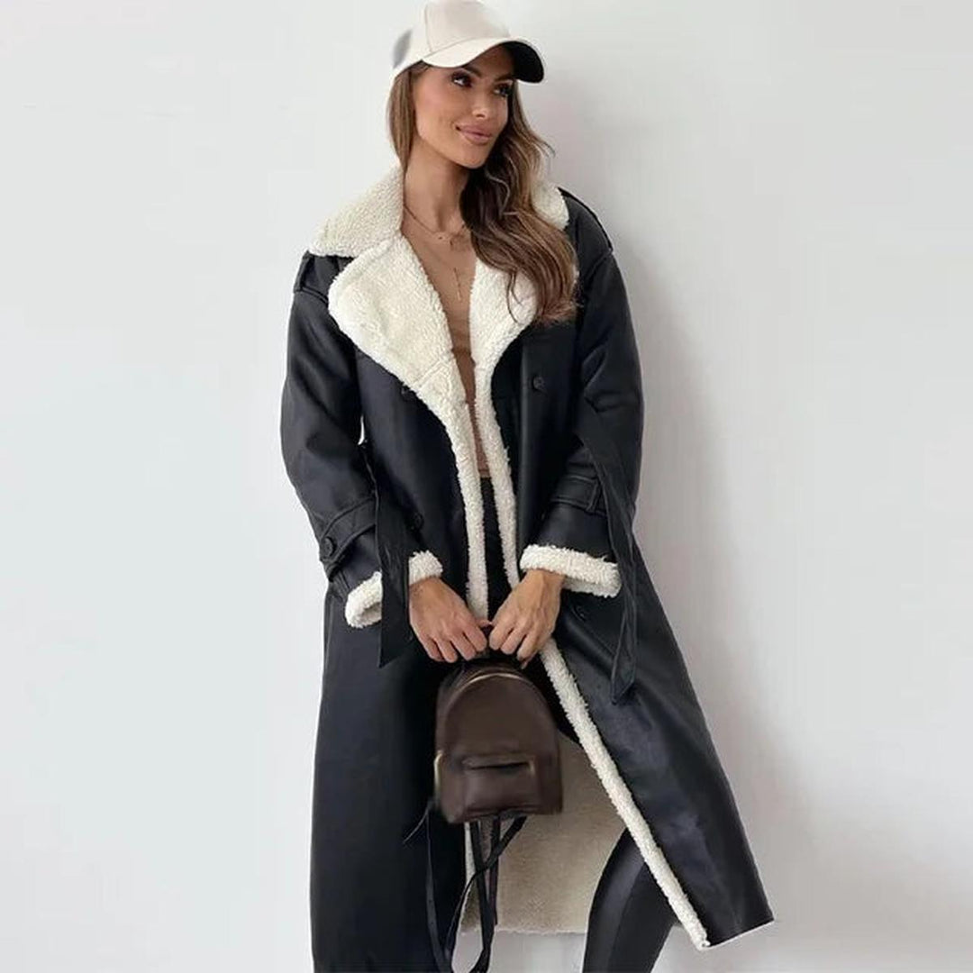 Mune | Luxurious Long Winter Coat For Women Made Of High-Quality Sheep Wool