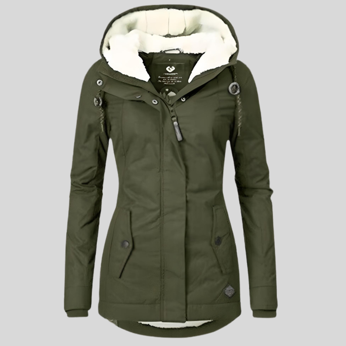 Mune | Long Winter Coat with Hood and Lining