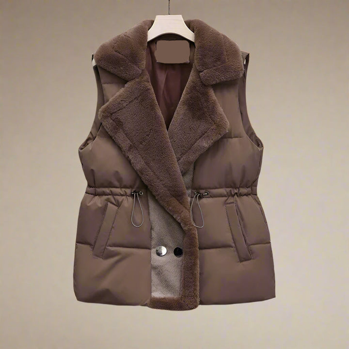 Mune | Women's Padded Vest with Plush Collar and Waistband