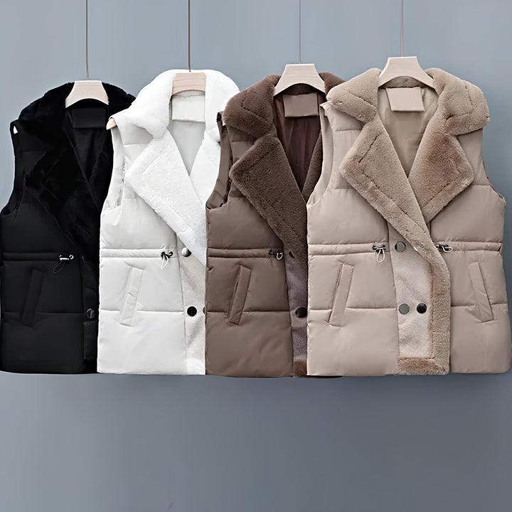 Mune | Women's Padded Vest with Plush Collar and Waistband