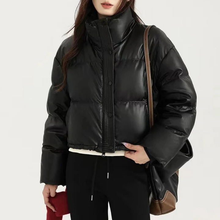 Mune | Women's Short Puffer Jacket with High Collar and Insulating Filling