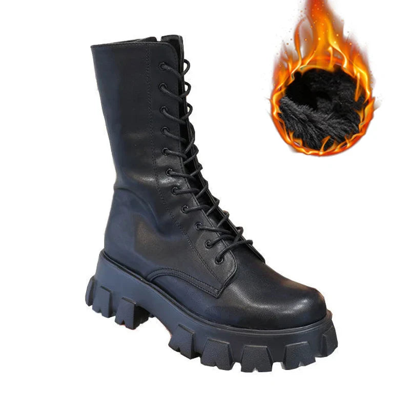 Mune | Women's Calf-High Boots with Sport Sole and Warm Lining