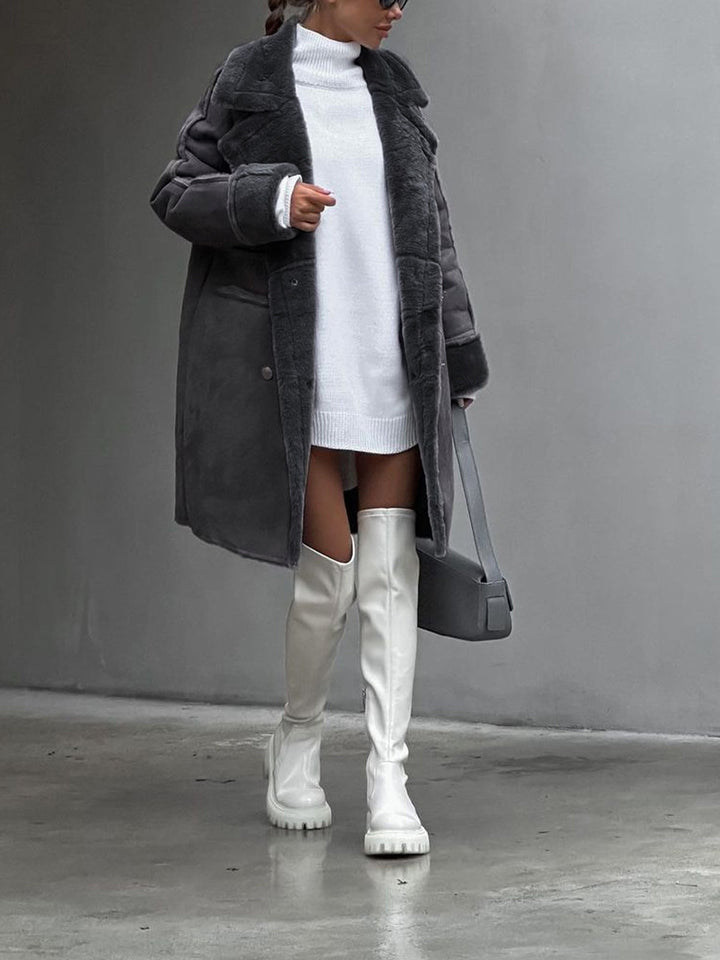 Mune | Women's Long Winter Jacket with Lapel Collar