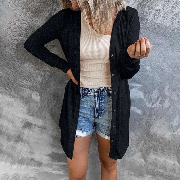 Mune | Women's Long Cardigan with Button Closure and Long Sleeves