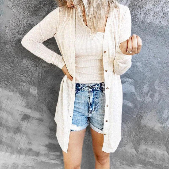Mune | Women's Long Cardigan with Button Closure and Long Sleeves