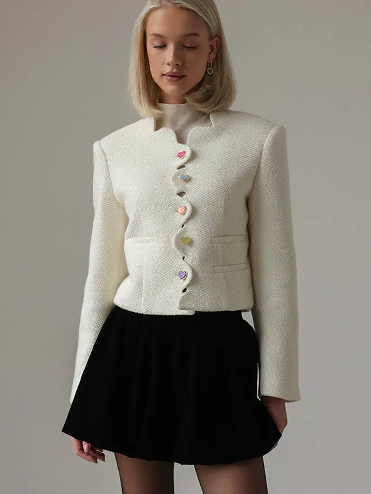 Mune | Women's Elegant Waistcoat with High Collar and Unique Buttons