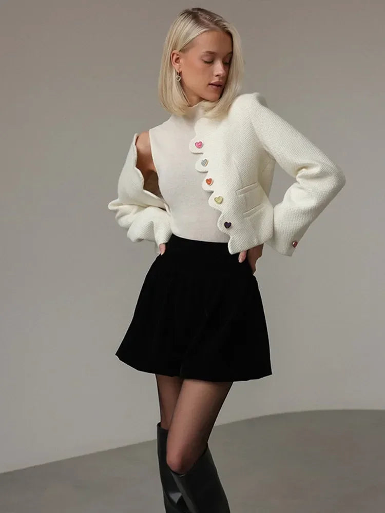 Mune | Women's Elegant Waistcoat with High Collar and Unique Buttons
