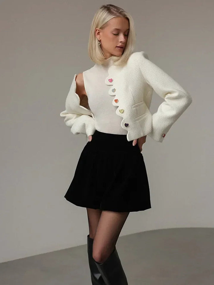 Mune | Women's Elegant Waistcoat with High Collar and Unique Buttons