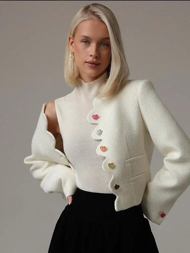 Mune | Women's Elegant Waistcoat with High Collar and Unique Buttons
