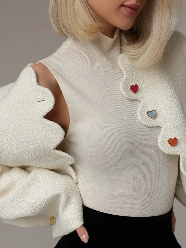 Mune | Women's Elegant Waistcoat with High Collar and Unique Buttons