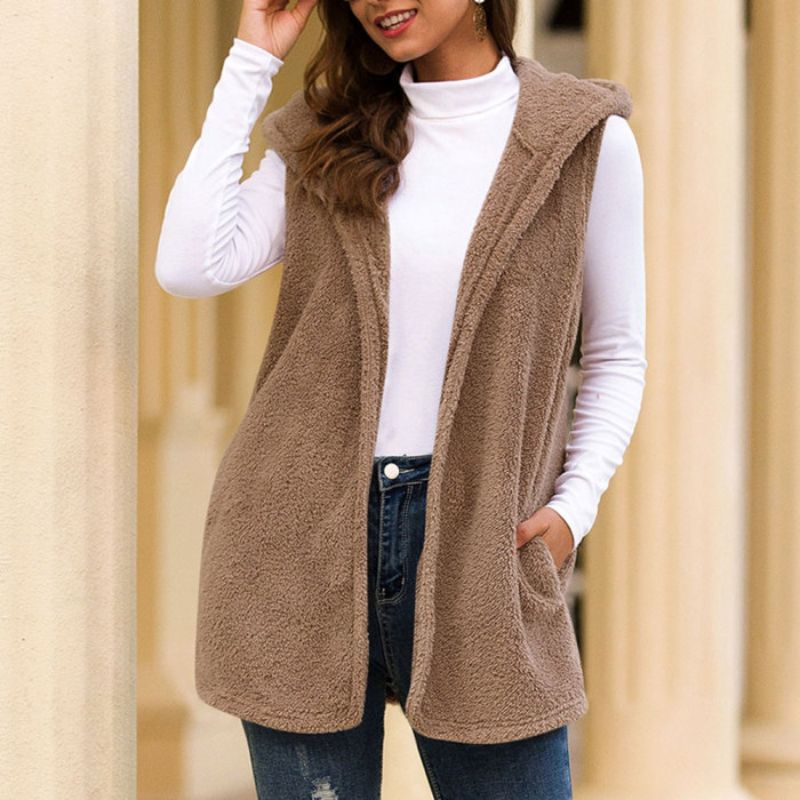 Mune | Women's Sleeveless Fleece Vest with Hood and Pockets