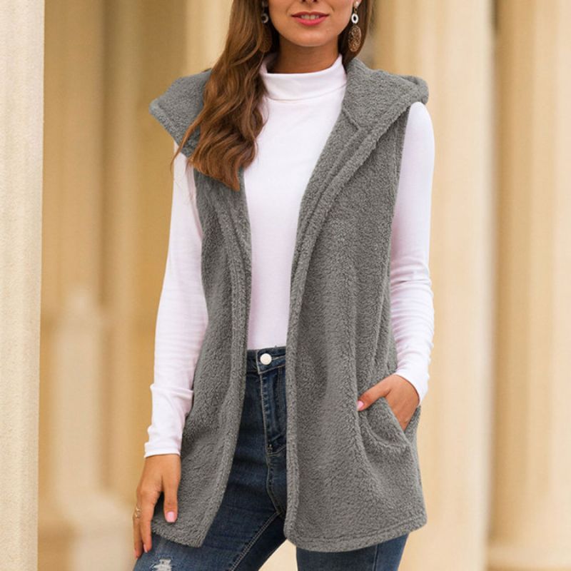 Mune | Women's Sleeveless Fleece Vest with Hood and Pockets