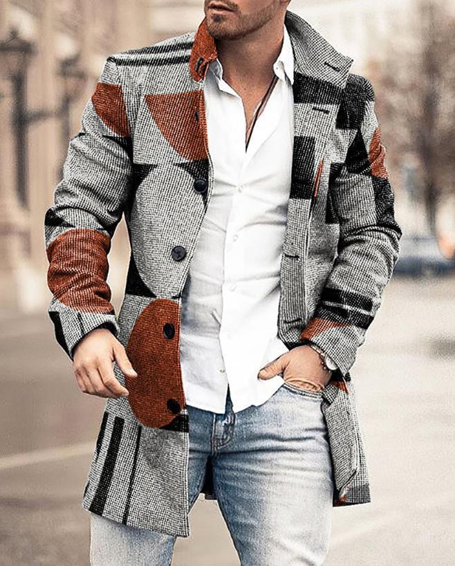 Mune | Men's Wool Coat with Check Pattern and Clear Silhouette