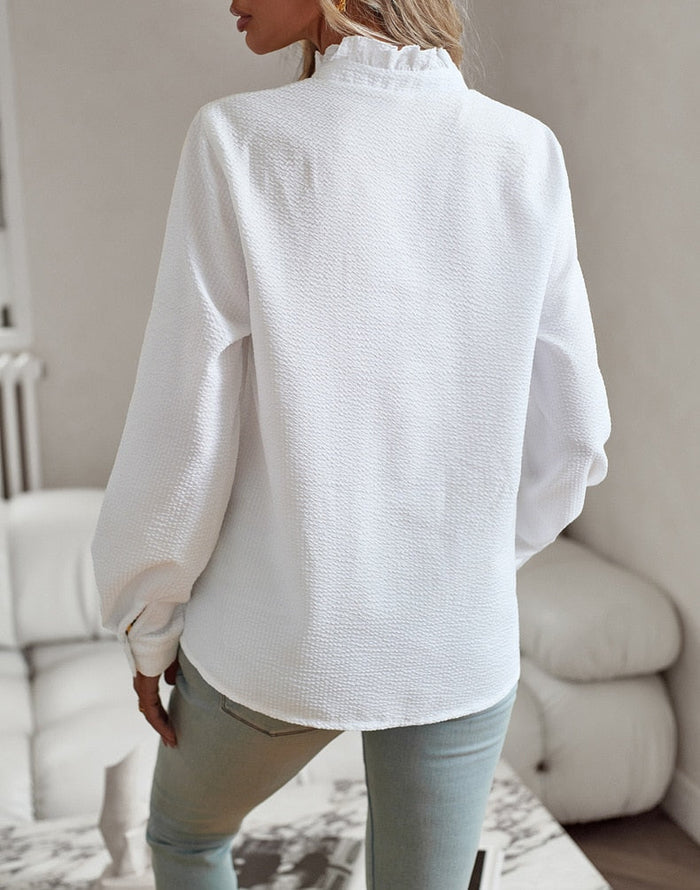 Mune | Elegant Blouse with Long Sleeves and Striped Pattern