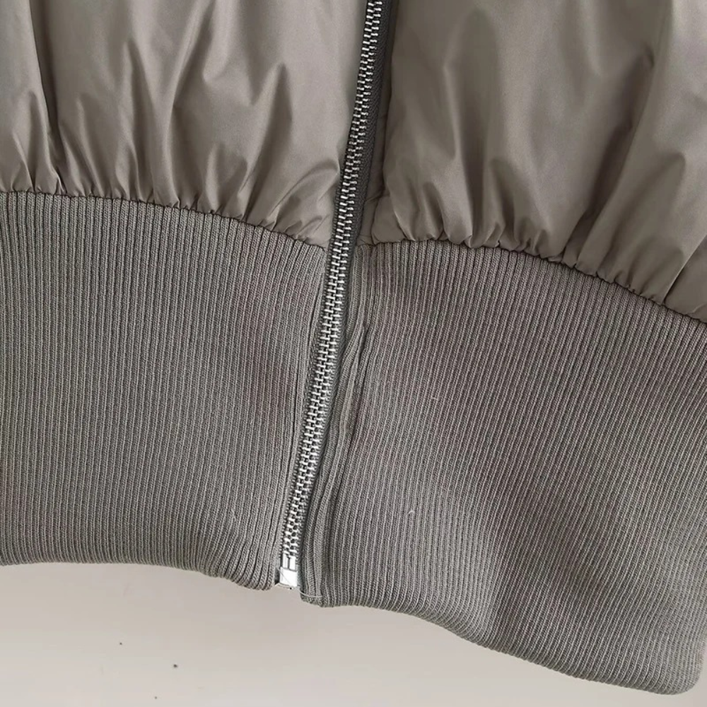 Mune | Women's Short Puffer Jacket with High Collar and Elastic Waistbelt