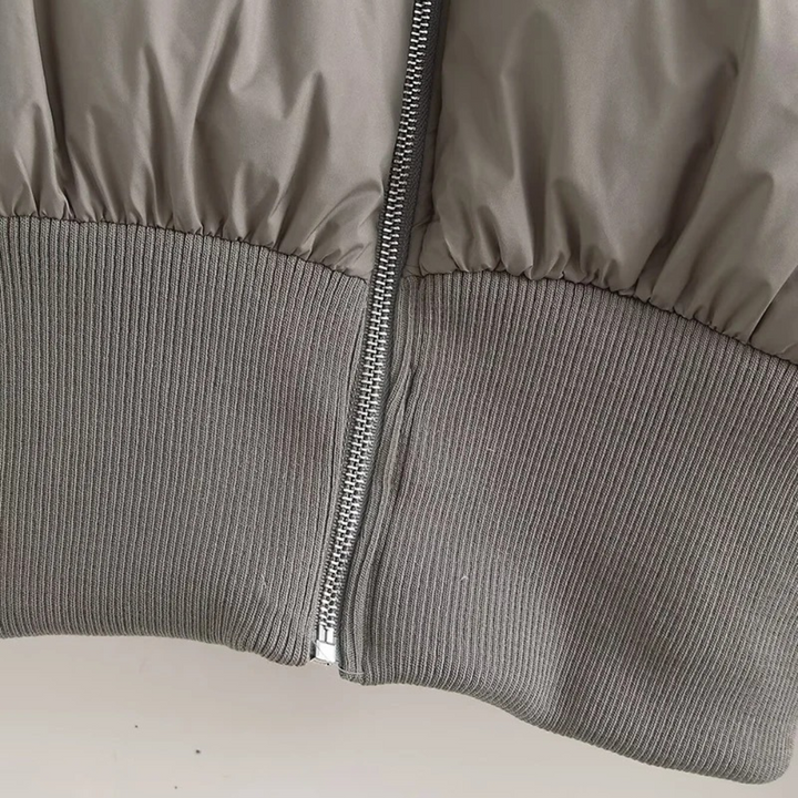 Mune | Women's Short Puffer Jacket with High Collar and Elastic Waistbelt
