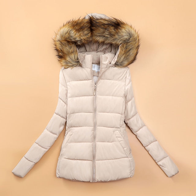 Mune | Winter Jacket with Faux Fur Collar for Women