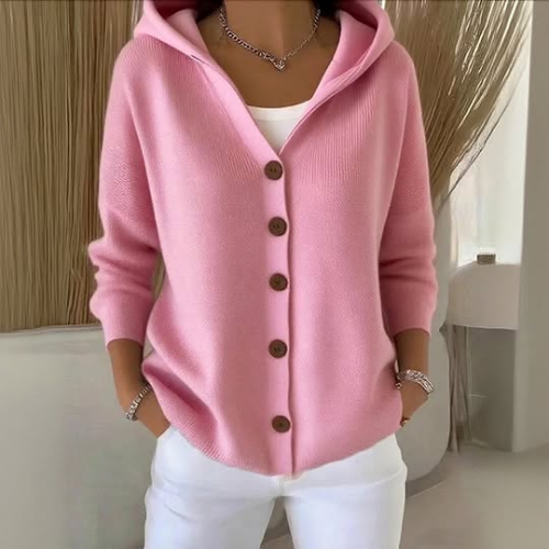Mune | Women's Knit Cardigan with Hood and Buttons