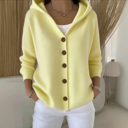 Mune | Women's Knit Cardigan with Hood and Buttons