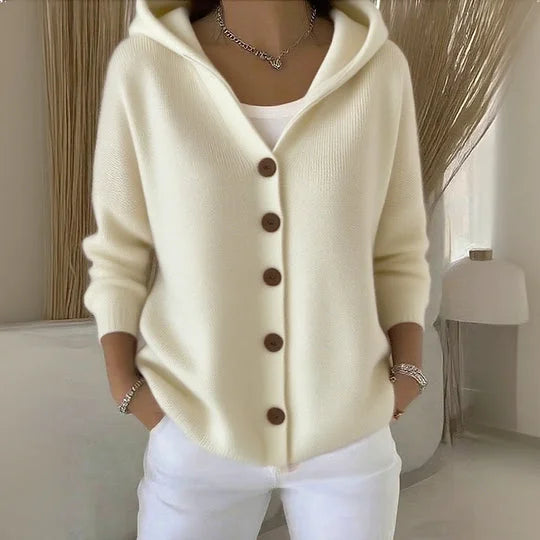 Mune | Women's Knit Cardigan with Hood and Buttons