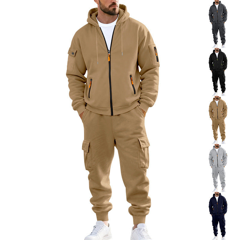 Men's nano urban functional cargo sweat set with hoodie, zippered pockets, and tapered cargo jogger Mune Fashion
