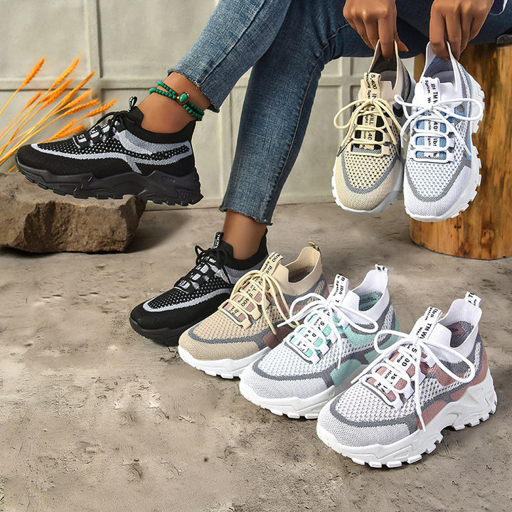 Men's knitted sock sneakers with elastic slip-on design and profiled trail platform Mune Fashion