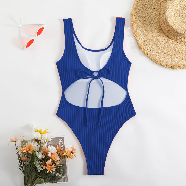 Women High-Cut Swimsuit with Ribbed Texture Mune Fashion