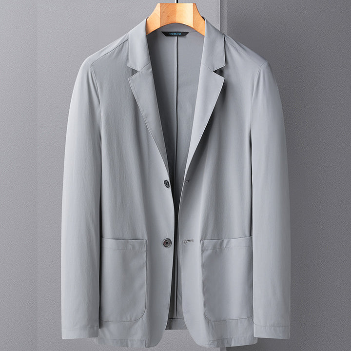 Men's Lightweight Unstructured Travel Blazer with Patch Pockets Mune Fashion
