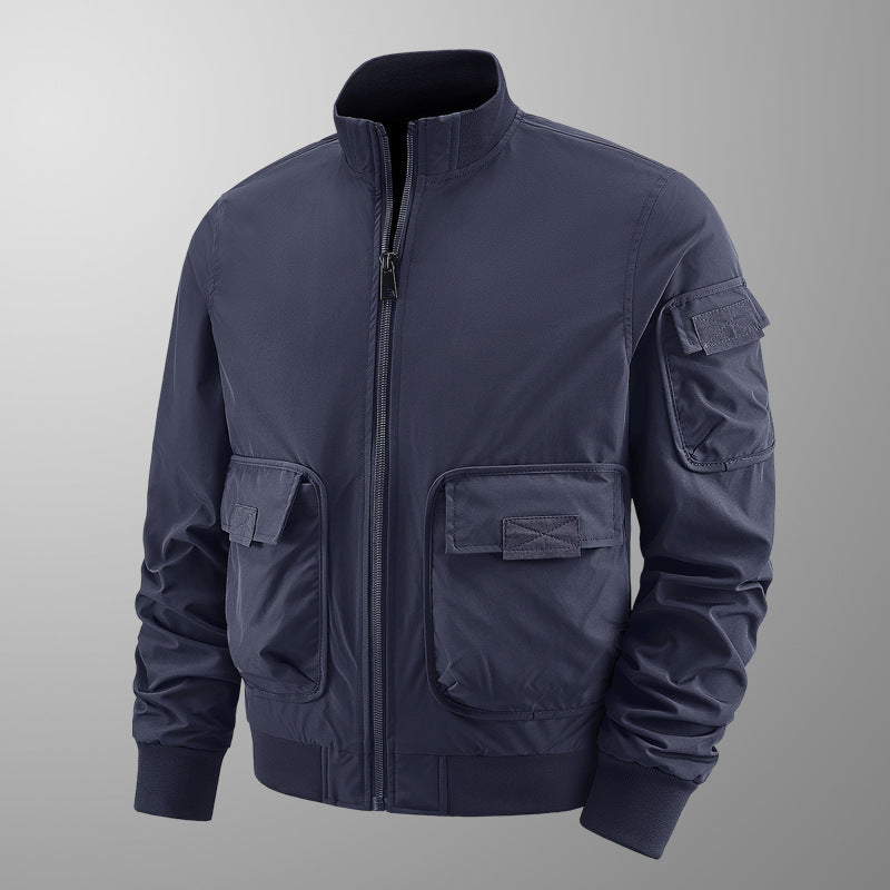 Men's lightweight transitional jacket with many pockets Mune Fashion