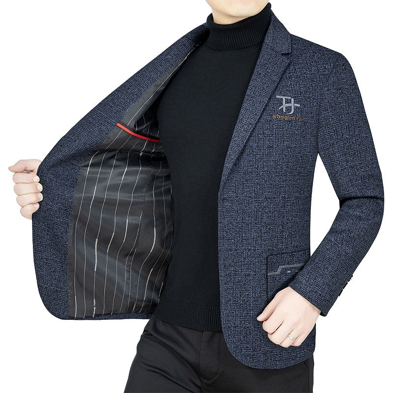 Men's Modern Single-Breasted City Blazer with Patch Pockets and Light Half Lining Mune Fashion