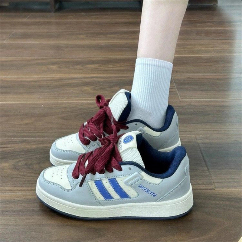 Women's fashionable sneakers with thick, padded soles and elastic laces Mune Fashion