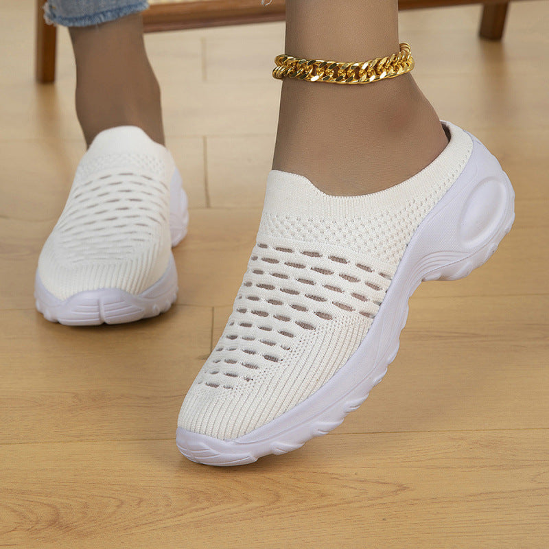 Women Breathable Knit Slip-On Sneakers with Shock-Absorbing Lightweight Sole Mune Fashion