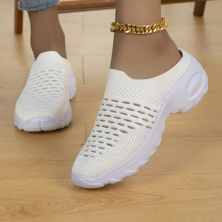 Women Breathable Knit Slip-On Sneakers with Shock-Absorbing Lightweight Sole Mune Fashion