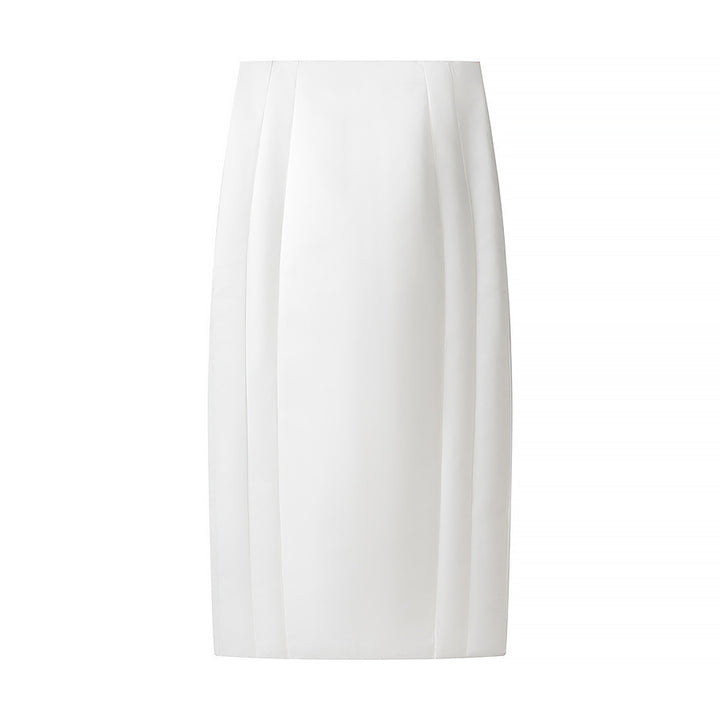 Women's Tailored Midi Skirt Pencil Shape with Vertical Darts Mune Fashion