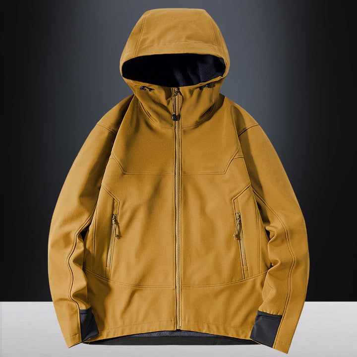 Men's Softshell Outdoor Jacket with windproof, breathable membrane and adjustable hood Mune Fashion