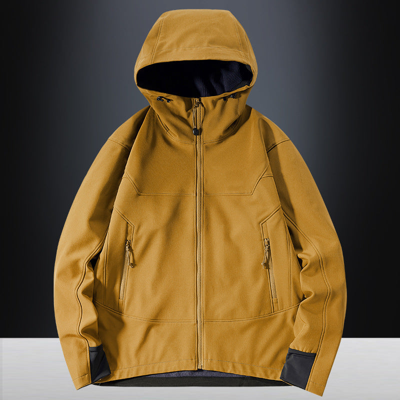 Men's lightweight softshell functional jacket with hood, windproof membrane and ergonomic cut Mune Fashion