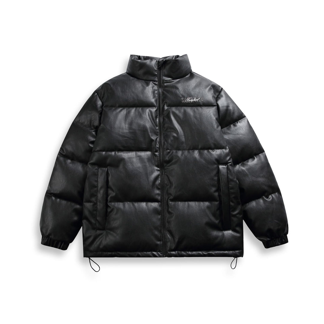 Unisex short-cut matte thermal puffer jacket with minimal seam construction and drawstring hem Mune Fashion