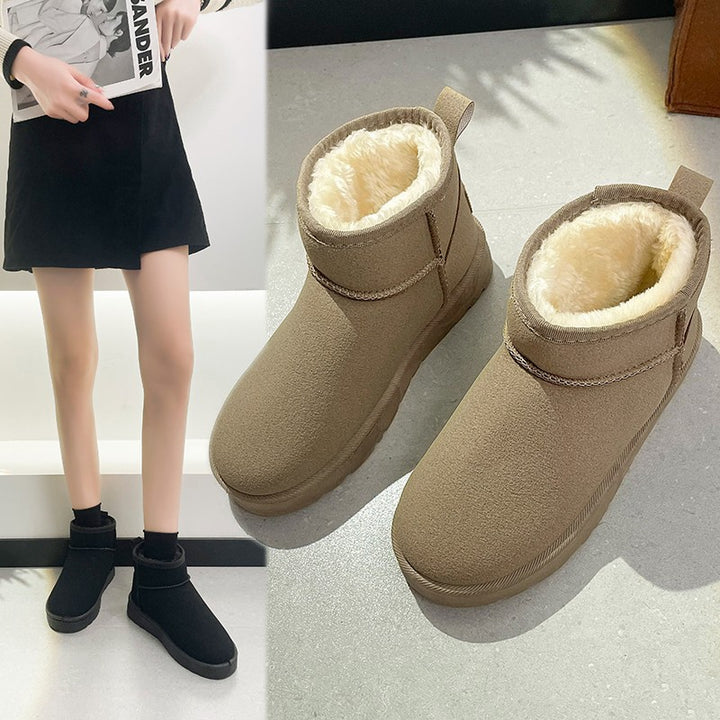 Ladies Insulated Short Boots with Teddy Lining, Slip-On Design and Structured Rubber Sole Mune Fashion