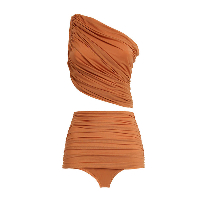 Women's stylish two-piece bikini set with elegant wrap skirt Mune Fashion