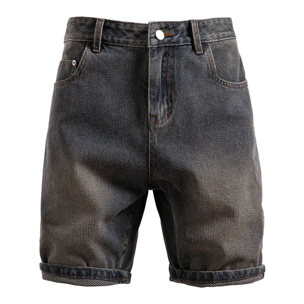 Men's denim shorts with turn-up, mid-rise waistband and classic pocket configuration Mune Fashion