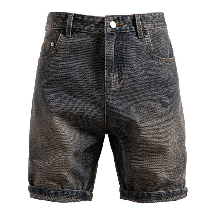 Men's denim shorts with turn-up, mid-rise waistband and classic pocket configuration Mune Fashion