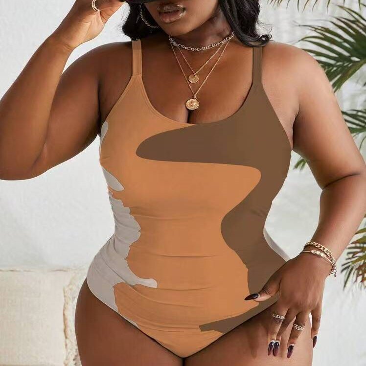 Women's One-Piece Swimsuit with Modern Camouflage Design Mune Fashion
