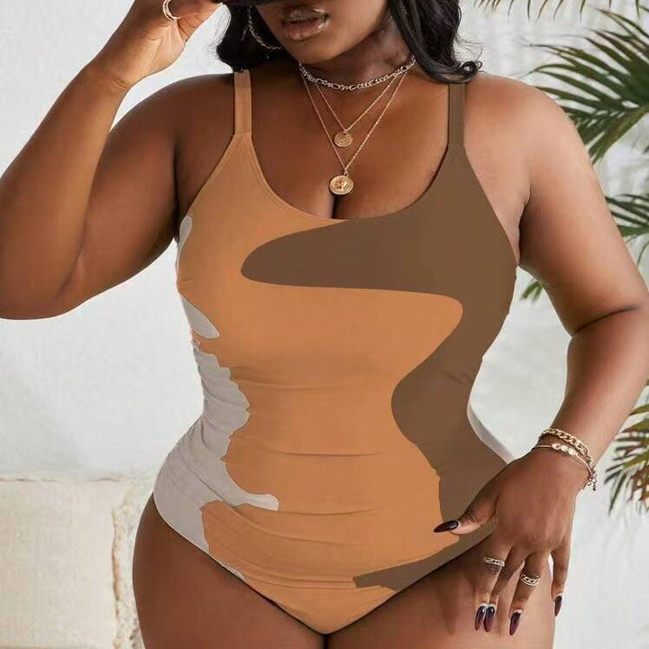 Women's One-Piece Swimsuit with Modern Camouflage Design Mune Fashion