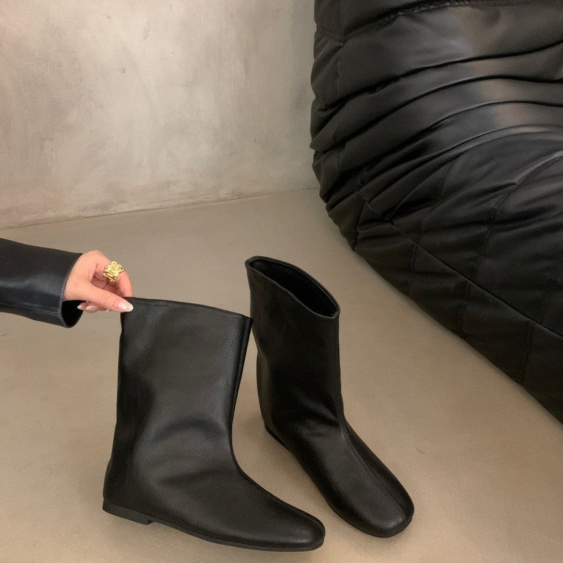 Women Fashionable Boots without Lacing Mune Fashion