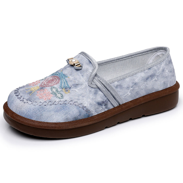 Women's filigree embroidered comfort slipper with pearl application and profiled non-slip sole Mune Fashion