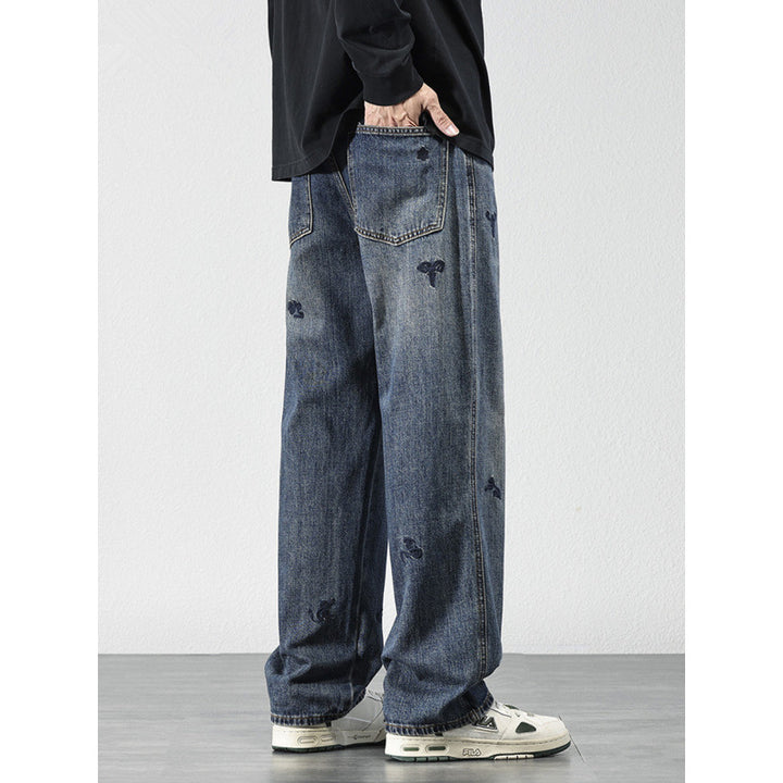 Men's Comfortable and Stylish Jeans with Embroidery Mune Fashion