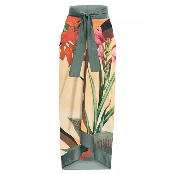 Women's One-Piece Swimsuit with Refined Wrap Design and Floral Print Mune Fashion
