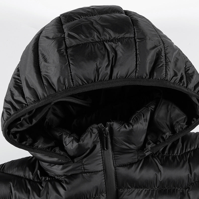 Men's ultralight quilted down jacket with hood, wind-resistant outer shell and packing function Mune Fashion